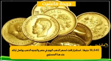 36,640 جنيهًا.. استقرار لافت لسعر الذهب اليوم في مصر والجنيه الذهب يواصل ثباته عند هذا المستوى 1